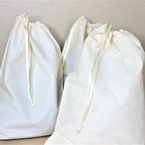 10 Large Cotton SINGLE Drawstring Muslin Shoe Bag